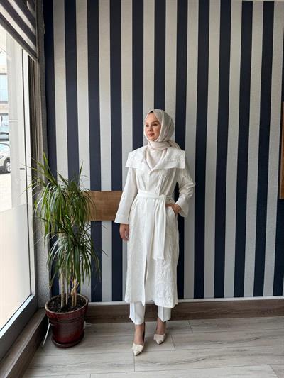Nuss İşleme Detaylı Kap 6041 Ekru