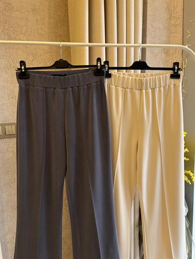 Sentez 5536 Nervürlü Bambu Duble Paça Pantolon Taş