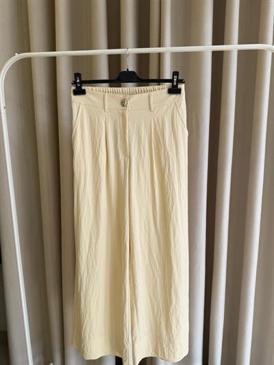 Sentez 5636 Abelia Kısa Geniş Paça Pantolon Kemik