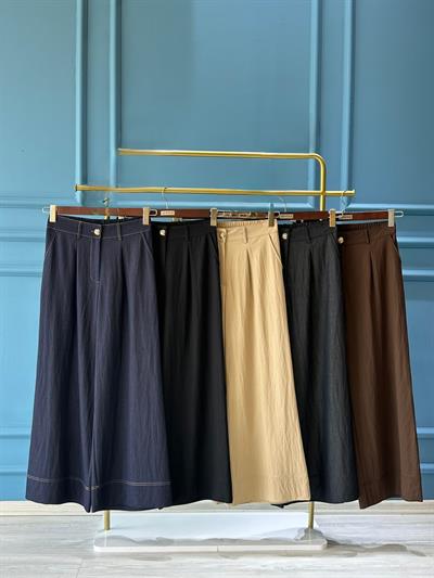 Sentez 5636 Abelia Kısa Geniş Paça Pantolon Mavi