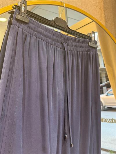 Sentez 5645 Ekvator Yanı Nervürlü Geniş Paça Pantolon Lacivert