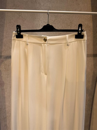 Sentez 5659 Pileli Pantolon Ekru
