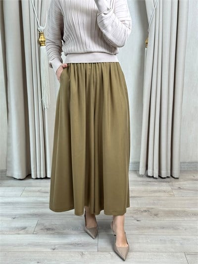 Sentez 5669 Geniş Paça Pantolon Yeşil