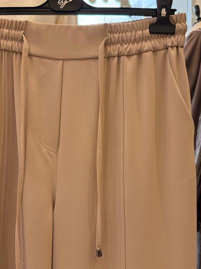 Sentez Elegance Beli Lastikli Dar Paça Pantolon Taş