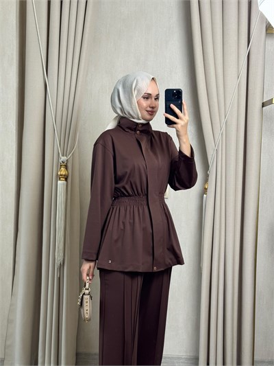GHİSA 9428 Bel Lastikli Takım Kahverengi