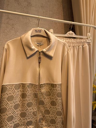 Nuss 1048 Jakar Detay Pantolonlu Takım Taş