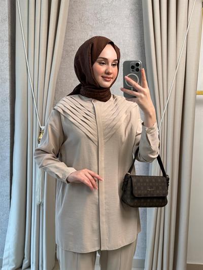 Nuss 1071 Pantolonlu Takım Latte