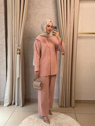 Nuss 1071 Pantolonlu Takım Pudra