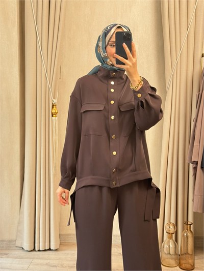 NUSS 1083 Şalvar Pantolonlu  Takım Bitter