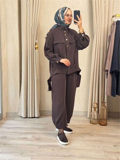 NUSS 1083 Şalvar Pantolonlu  Takım Bitter