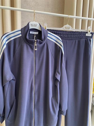 Nuss 1092 Yanı Şerit Detaylı Pantolonlu Takım Lacivert