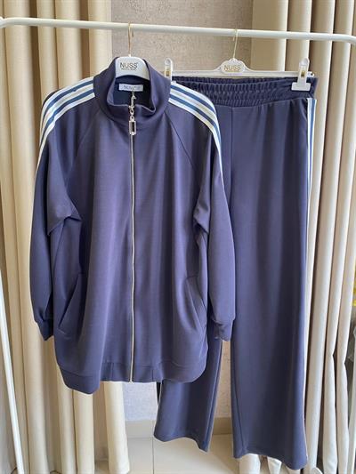 Nuss 1092 Yanı Şerit Detaylı Pantolonlu Takım Lacivert