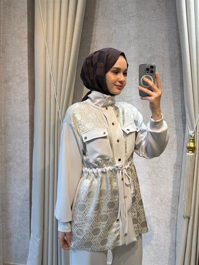 Nuss 1097 Beli Büzgü Detaylı Pantolonlu Takım Taş
