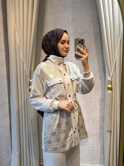 Nuss 1097 Beli Büzgü Detaylı Pantolonlu Takım Taş