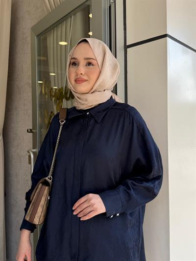 Tığ Triko 5021 Desen Mixli Pantolonlu Takım Lacivert