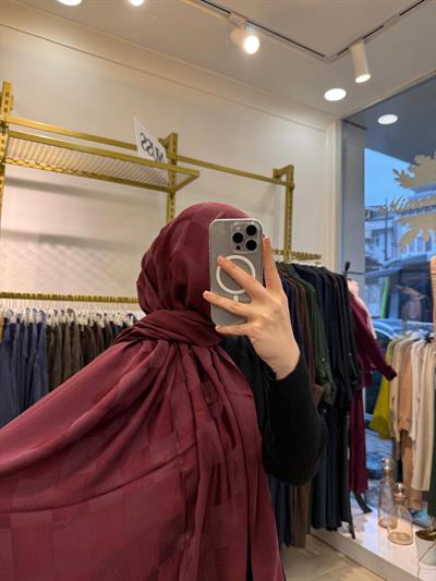 Wennora Paris Collection Dama Desen Şal Bordo