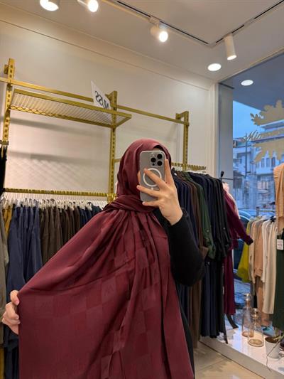 Wennora Paris Collection Dama Desen Şal Bordo