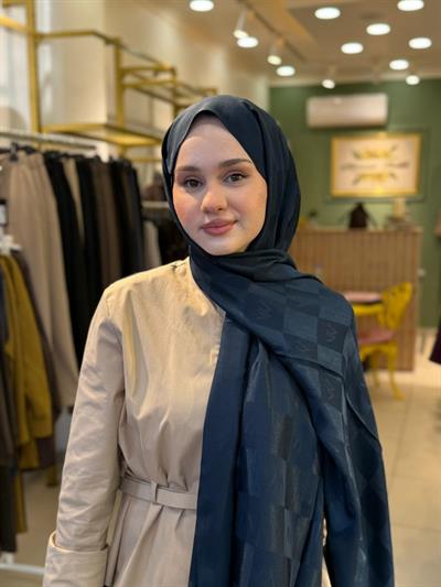 Wennora Paris Collection Dama Desen Şal Lacivert
