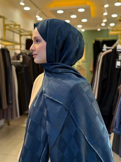 Wennora Paris Collection Dama Desen Şal Lacivert