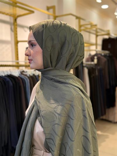 Wennora Paris Collection Halka Desen Şal Yeşil