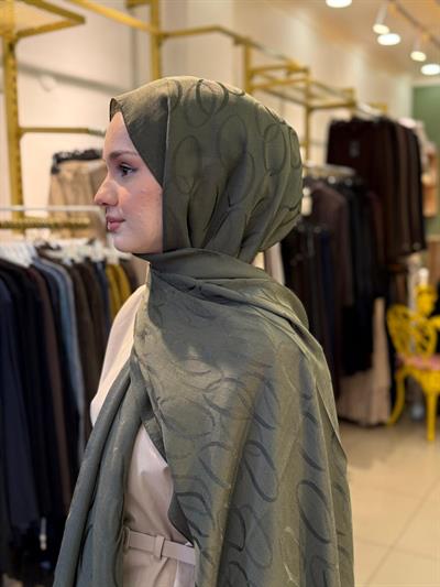 Wennora Paris Collection Halka Desen Şal Yeşil