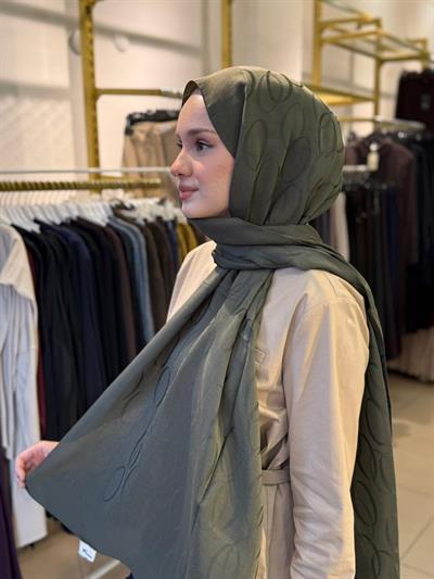 Wennora Paris Collection Halka Desen Şal Yeşil