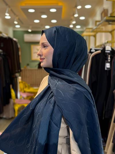 Wennora Paris Collection Halka Desen Şal Lacivert