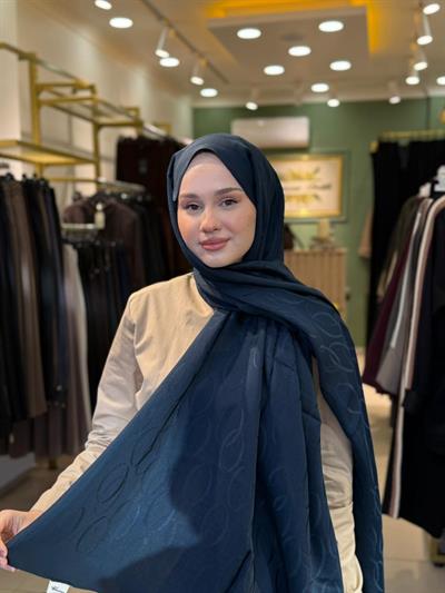 Wennora Paris Collection Halka Desen Şal Lacivert