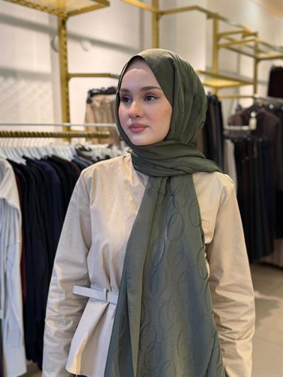 Wennora Paris Collection Halka Desen Şal Yeşil