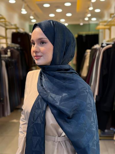 Wennora Paris Collection W Desen Şal Lacivert