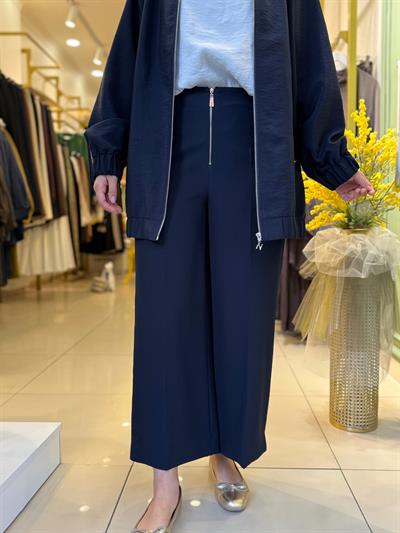 Sentez Queen Kısa Geniş Paça Pantolon 5565 Lacivert