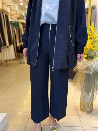 Sentez Queen Kısa Geniş Paça Pantolon 5565 Lacivert