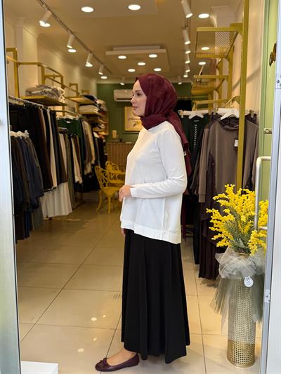 Sentez Safir Parçalı Çan Etek 5468 Siyah