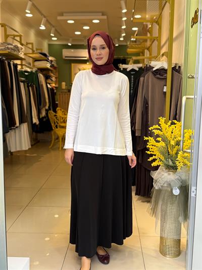 Sentez Safir Parçalı Çan Etek 5468 Siyah