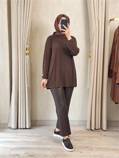 GHİSA 4829 Tunik Kahverengi