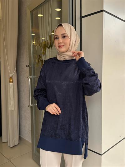 Nuss 3013 Jakar Detay Tunik Lacivert
