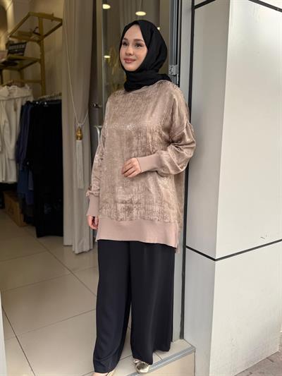 Nuss 3013 Jakar Detay Tunik vizon