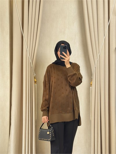 NUSS 3043 İpek Kupra Vegan Tunik Taba