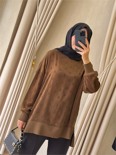 NUSS 3043 İpek Kupra Vegan Tunik Taba