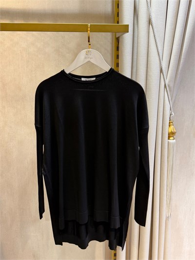 Nuss116 Lastik Kol Merserize Tunik Siyah