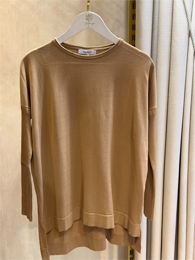 Nuss116 Lastik Kol Merserize Tunik Mocha
