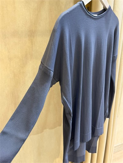 Nuss116 Lastik Kol Merserize Tunik İndigo