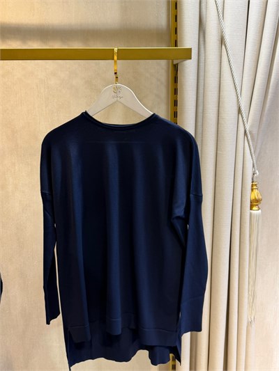 Nuss116 Lastik Kol Merserize Tunik Lacivert