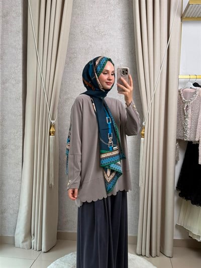 Tığ Triko 4103 Oversize Tunik Vizon