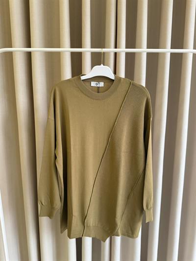Tığ Triko Örgü Detaylı Rayon Tunik 21872 Olive