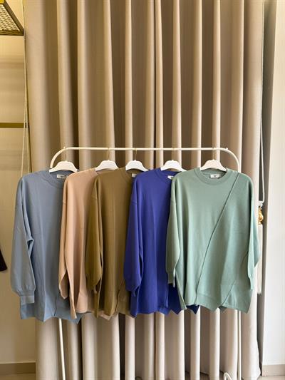 Tığ Triko Örgü Detaylı Rayon Tunik 21872 Olive