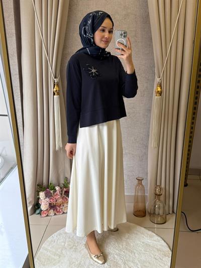 Wennora 1050 Yaka İşlemeli Sweet Lacivert