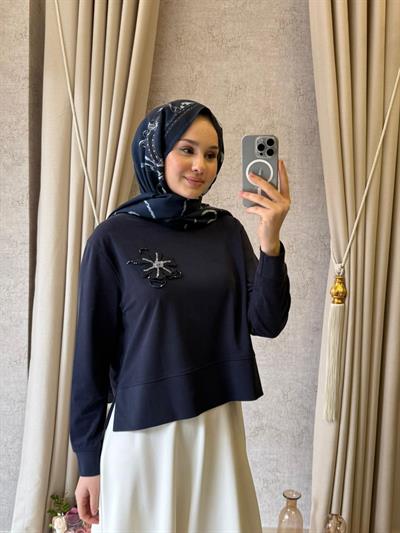 Wennora 1050 Yaka İşlemeli Sweet Lacivert