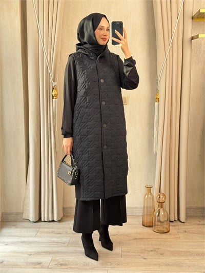 NUSS 6069 Kapitone Yelek Siyah