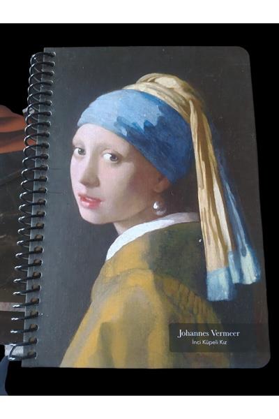 Papirüs Tuval 16X23cm Spiralli Sert Kapak 100 Yaprak Kareli Defter